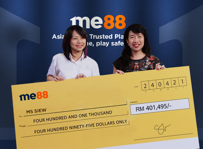 Ms Siew: Michael: "me88 is the best platform to become a VIP ever!!! I cried when I received my RM401,495 winnings and upgraded my tier!!!"